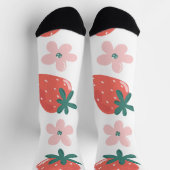 Chaussette Strawberry and flower pattern (Haut)