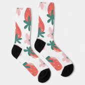 Chaussette Strawberry and flower pattern (Droite)
