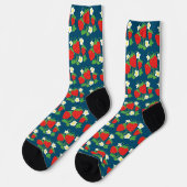 Chaussette Strawberry and Flowers Pattern (Gauche)