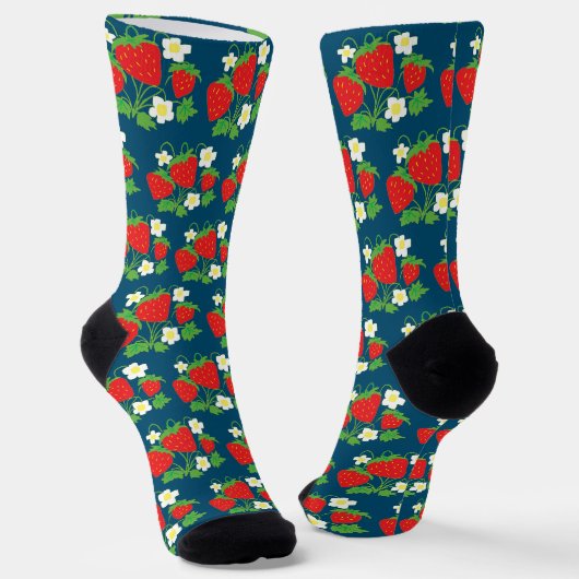 Chaussette Strawberry and Flowers Pattern (Angulaire)