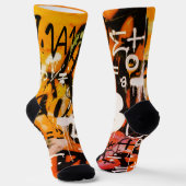 Chaussette Street Art "Bitcoin Graffiti" (Style #3) (Angulaire)