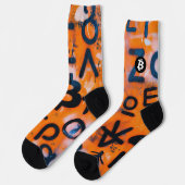 Chaussette Street Art "Bitcoin Graffiti" (Style #5) (Gauche)