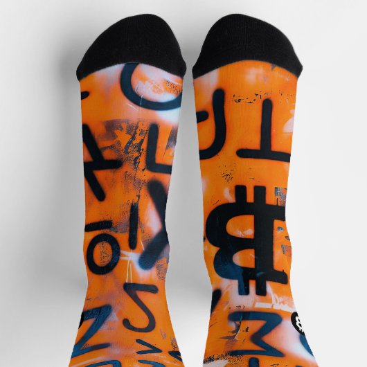 Chaussette Street Art "Bitcoin Graffiti" (Style #5) (Haut)
