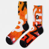 Chaussette Street Art "Bitcoin Graffiti" (Style #6) (Gauche)
