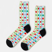 Chaussette Striped pattern with hearts for Valentine's day  (Gauche)