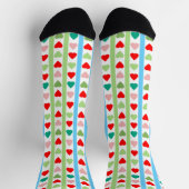 Chaussette Striped pattern with hearts for Valentine's day  (Haut)