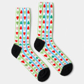 Chaussette Striped pattern with hearts for Valentine's day  (Droite)