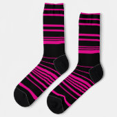 Chaussette Stripes complexes - Magenta et Noir (Gauche)