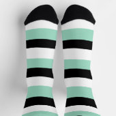 Chaussette Stripes inégales - Mint vert, blanc et noir (Haut)