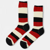 Chaussette Stripes inégales - Rouge et Crème (Gauche)