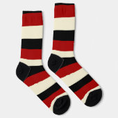 Chaussette Stripes inégales - Rouge et Crème (Droite)