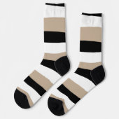 Chaussette Stripes inégales - Taupe, noir et blanc (Gauche)