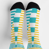 Chaussette Stripes on Stripes - Turquoise et Jaune (Haut)