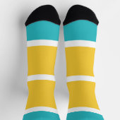 Chaussette Stripes simples - Turquoise et jaune (Haut)