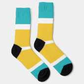 Chaussette Stripes simples - Turquoise et jaune (Droite)