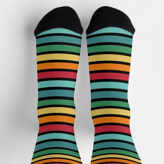 Chaussette Stripey rétro initiale personnalisée (Haut)