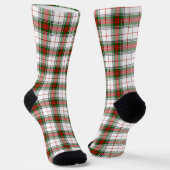 Chaussette Stuart / Stewart tartan blanc rouge vert plaid (Angulaire)
