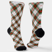Chaussette Stuart / Stewart tartan blanc rouge vert plaid (Angulaire)