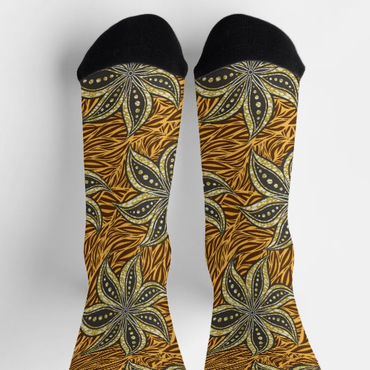Chaussette Style Batik Floral Abstrait africain (Haut)