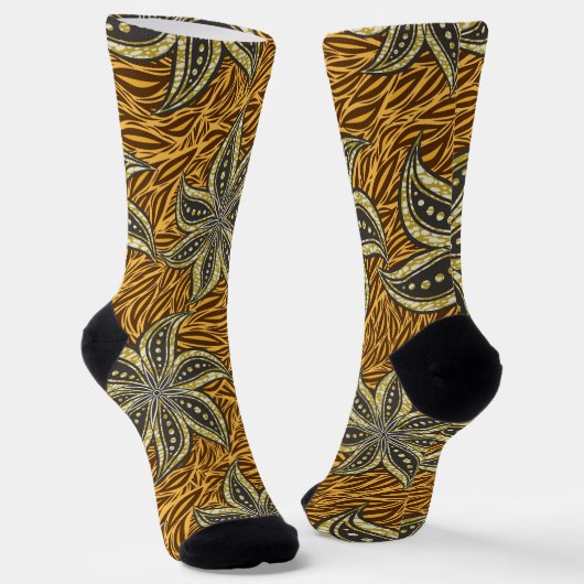 Chaussette Style Batik Floral Abstrait africain (Angulaire)