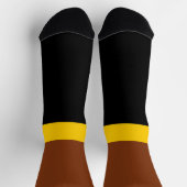 Chaussette Style de bloc de couleur Brown jaune (Haut)