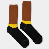Chaussette Style de bloc de couleur Brown jaune (Droite)