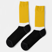 Chaussette Style de bloc de couleur noir blanc jaune (Gauche)