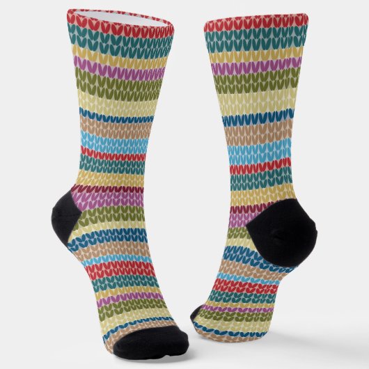 Chaussette Style de point de tricot rayé (Angulaire)