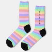 Chaussette Style Décora Pastel Rainbow Stripes (Gauche)
