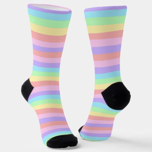 Chaussette Style Décora Pastel Rainbow Stripes (Angulaire)