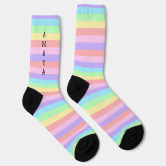 Chaussette Style Décora Pastel Rainbow Stripes