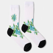 Chaussette Style Décoratif, Crème Menthe, Bleu Fontaine, Turq (Droite)