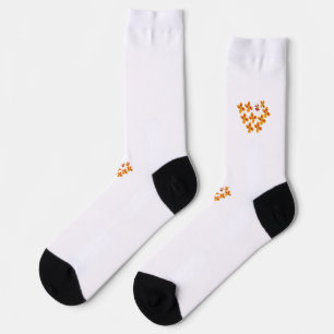Chaussette Style Décoratif, Orange Mouillé, Rouge Cornell