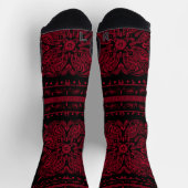 Chaussette Style méchant noir et rouge Paisley (Haut)