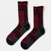 Chaussette Style méchant noir et rouge Paisley (Gauche)