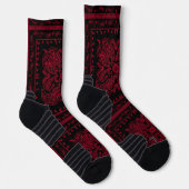 Chaussette Style méchant noir et rouge Paisley (Droite)