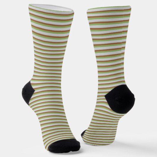 Chaussette Style moderne classique Cool rétro rayé vert (Angulaire)