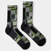 Chaussette Style Mondrian Gris Vert Abstrait Motif moderne (Droite)