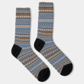 Chaussette Style sud-ouest bleu et Motif géométrique Brown (Droite)