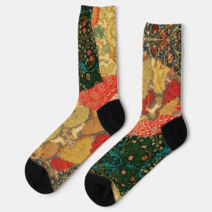 Chaussette Style vintage Crazy Quilt Patchwork Chaussettes d'