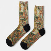 Chaussette Style William Morris Rose Vert Botanique (Gauche)