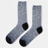 Chaussette Stylish Silver Gray Glitter Design (Gauche)