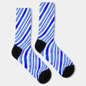 Chaussette Sucre de canne bleu et blanc Motif Noël (Droite)