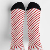 Chaussette Sucre de canne rouge et blanc Chaussettes de Noël (Haut)