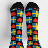 Chaussette Suède Drapeau Coeur Motif Fun Swedish Pride (Haut)
