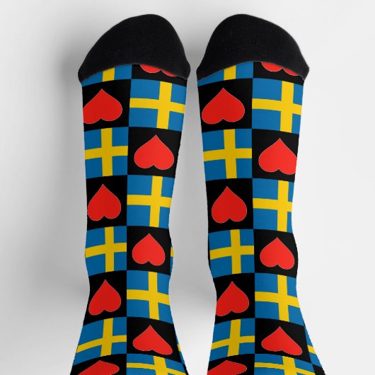 Chaussette Suède Drapeau Coeur Motif Fun Swedish Pride (Haut)