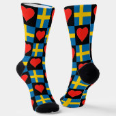 Chaussette Suède Drapeau Coeur Motif Fun Swedish Pride (Angulaire)