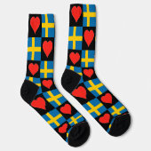 Chaussette Suède Drapeau Coeur Motif Fun Swedish Pride (Droite)