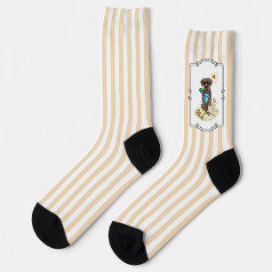 Chaussette Summer Beach Chocolat Lab Chien Labrador Retriever