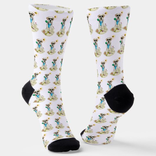 Chaussette Summer Beach Yellow Labrador Retriers (Angulaire)